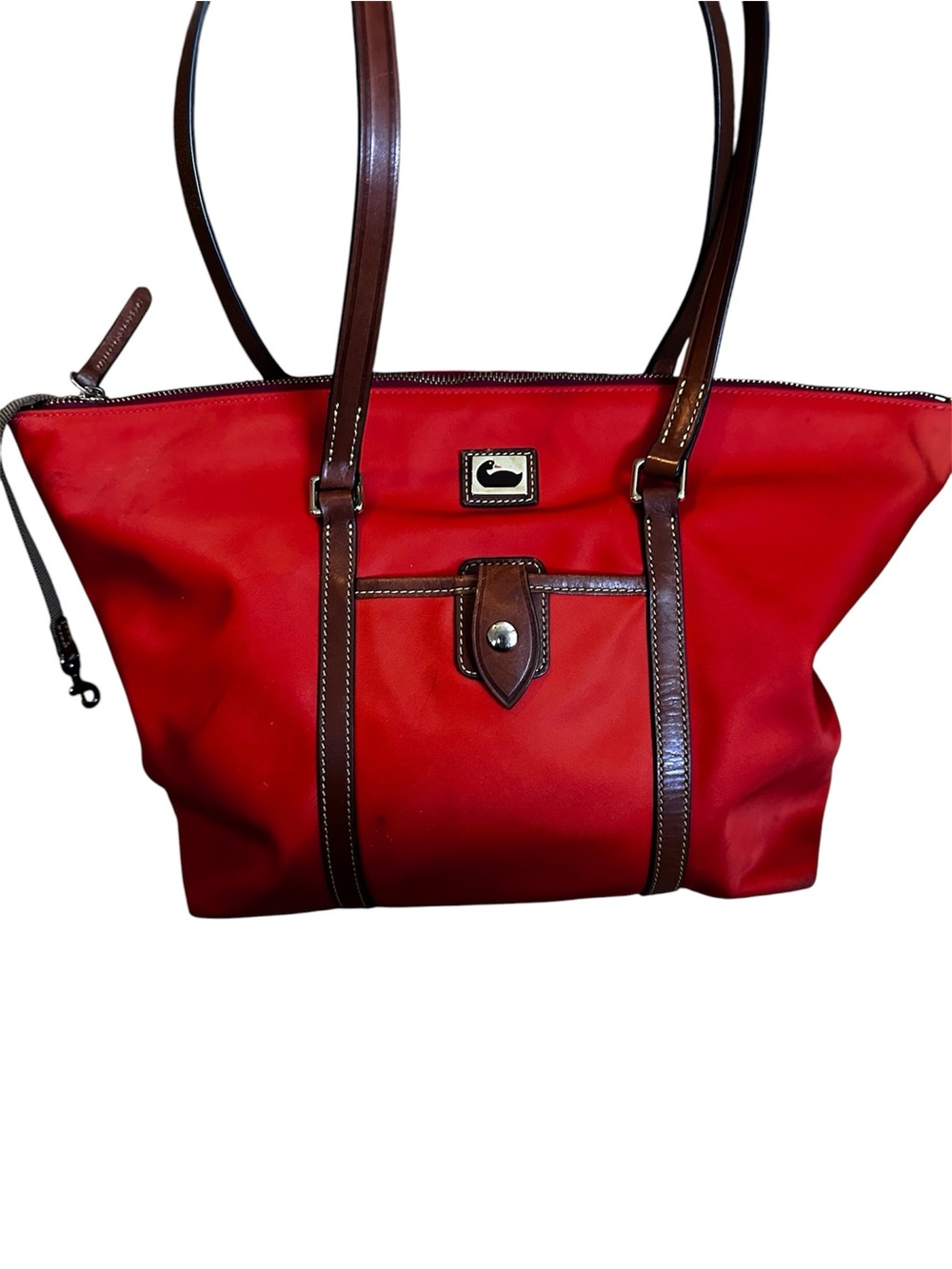 Dooney & Bourke Orange Nylon Tote with Leather Trim